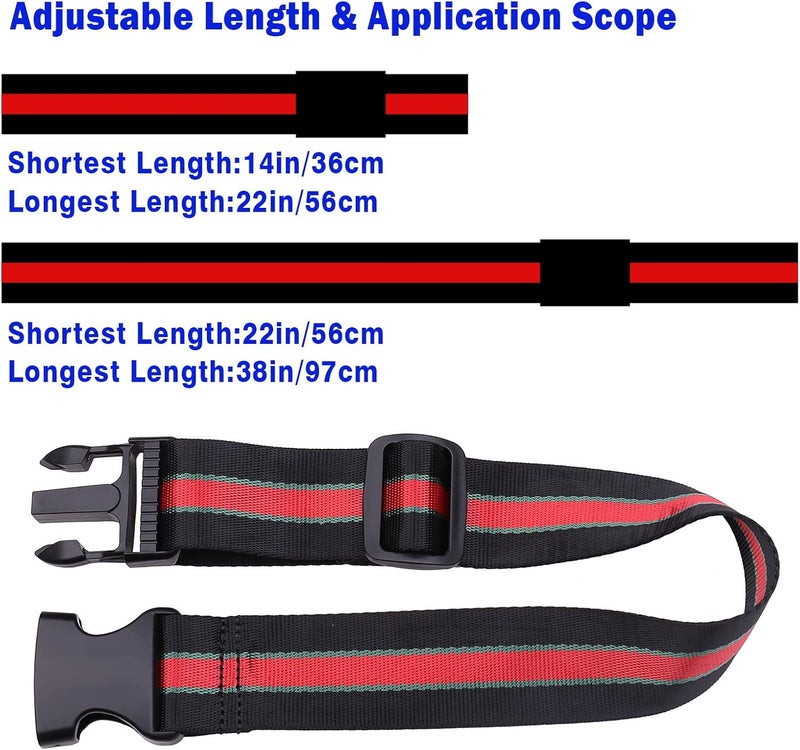 RUMILLA Luggage Strap add a Bag, Heavy Duty Adjustable Suitcase Belt Travel Attachment Travel Accessories for Connecting Your Luggage (Black+red) - Image 3